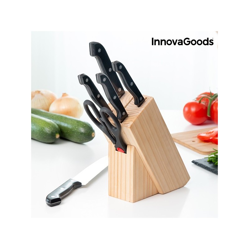 InnovaGoods Messerset mit Holzblock (6-Teilig)