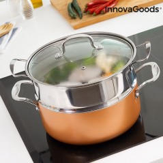 InnovaGoods Kitchen Cookware Topf- und Dampftopfset mit