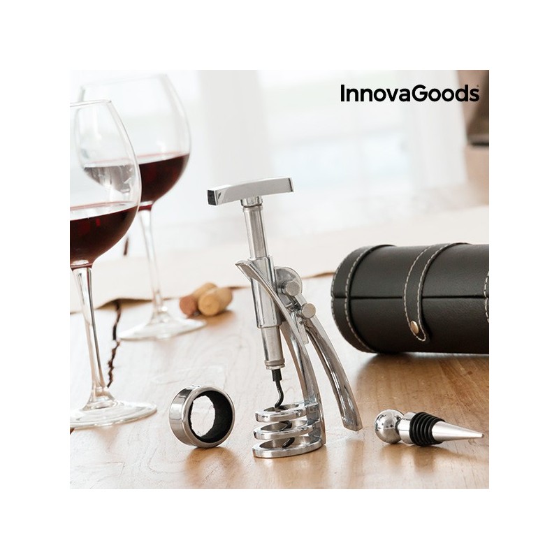 InnovaGoods Screwpull Hebelkorkenzieher- und Weinzubehörset (4