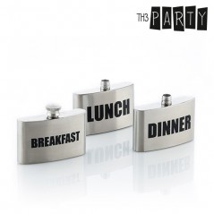 Th3 Party Breakfast-Lunch-Dinner Flachmann aus Metall