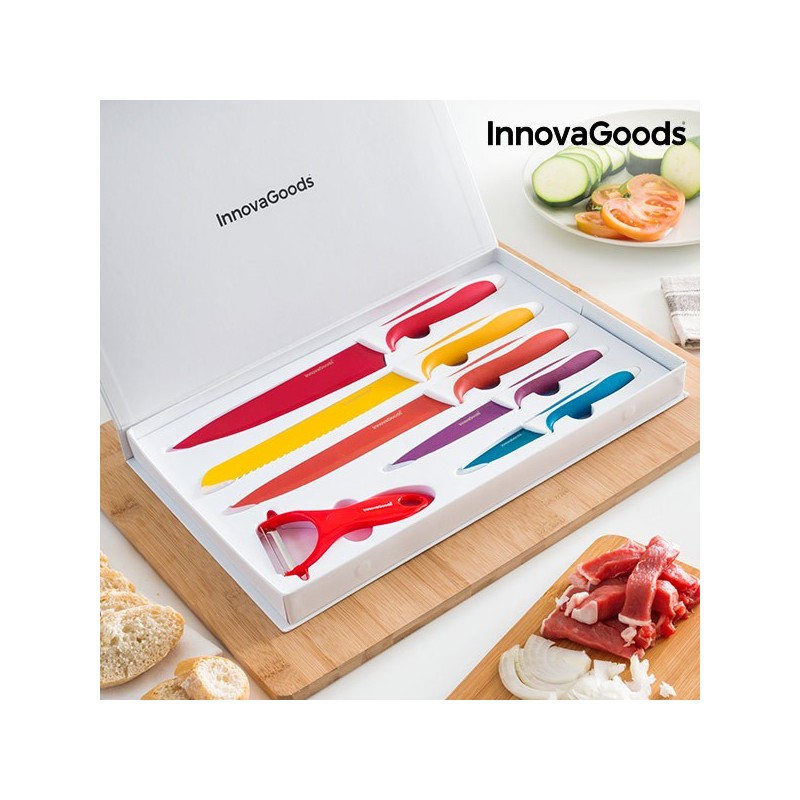 InnovaGoods 6-Teiliges Keramikmesserset mit Sparschäler